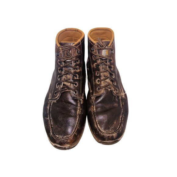 Carhartt CMX4023 Leather Work Boots Brown 13 Moc Soft Toe Lug Bottom Waterproof - Picture 2 of 13